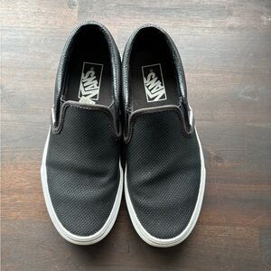 Vans Charcoal Perforated leather  Slip-Ons